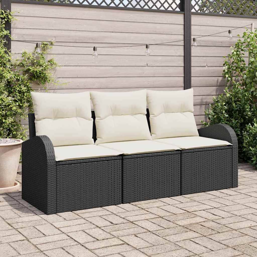 ComfortXL - Petit Salon de Jardin 3 Places en Poly Rotin Modulable pour Balcon Noir – ComfortXL Outdoor Living
