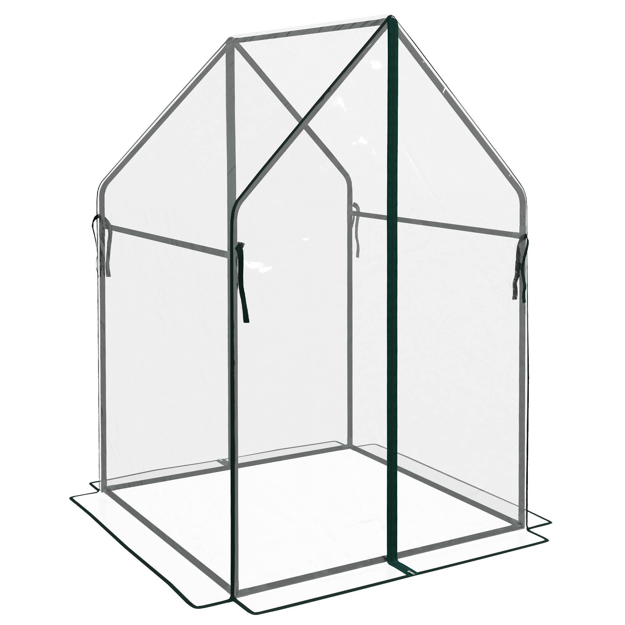 Sans Marque - Serre de jardin, Serre à Tomate pour le jardin avec 2 portes zippées, dim. 90 x 90 x 145cm - Image 2