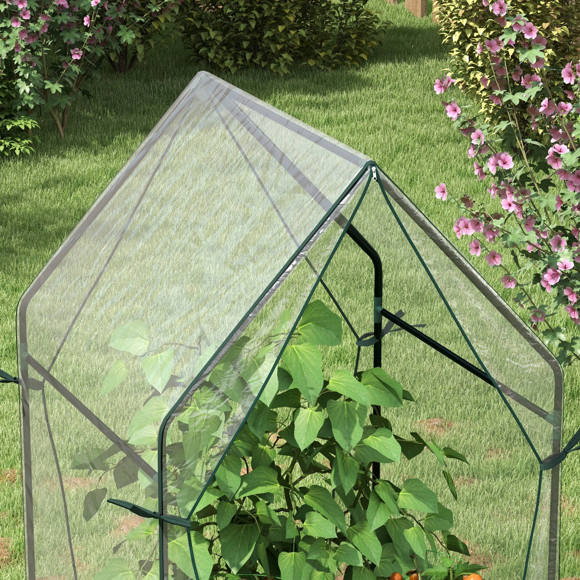 Sans Marque - Serre de jardin, Serre à Tomate pour le jardin avec 2 portes zippées, dim. 90 x 90 x 145cm - Image 10