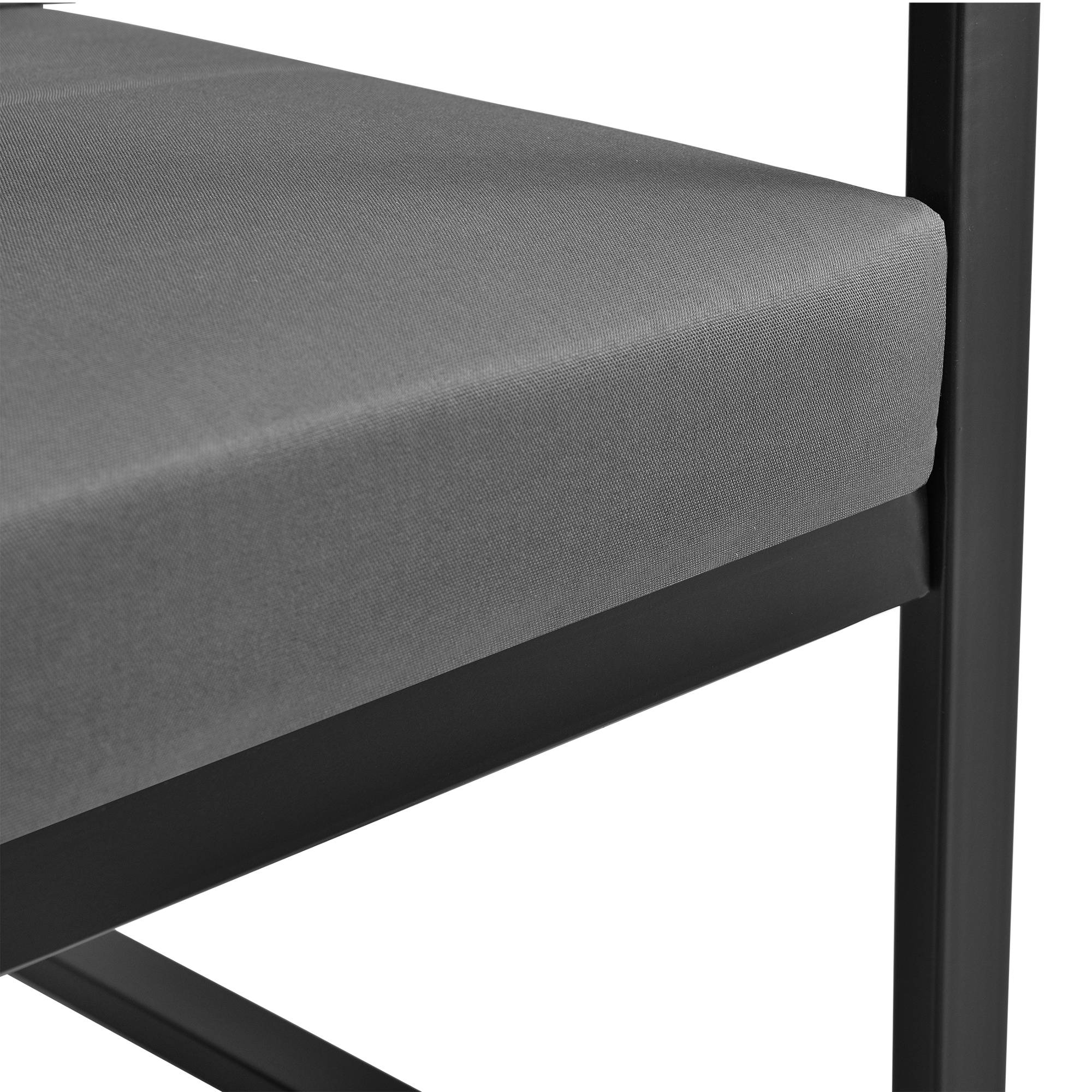 Casa.Pro - Canapé Extérieur Avec Coussins Armature Métal Polyester Noir 70 X 114 X 60 Cm [casa.pro] - Image 3
