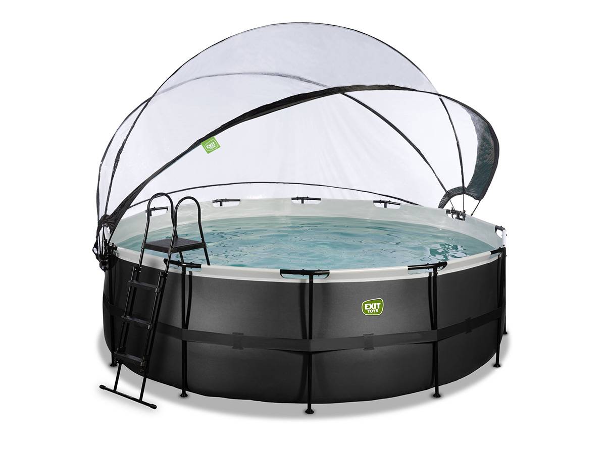 Exit Toys - Piscine tubulaire Black Leather ronde 4,27 x 1,22 m avec dôme - Exit Toys - Image 2