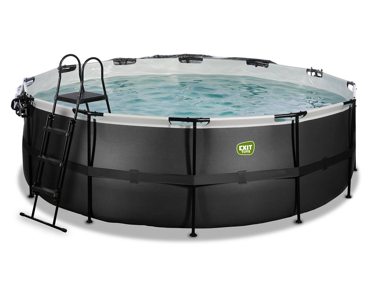 Exit Toys - Piscine tubulaire Black Leather ronde 4,27 x 1,22 m avec dôme - Exit Toys - Image 5