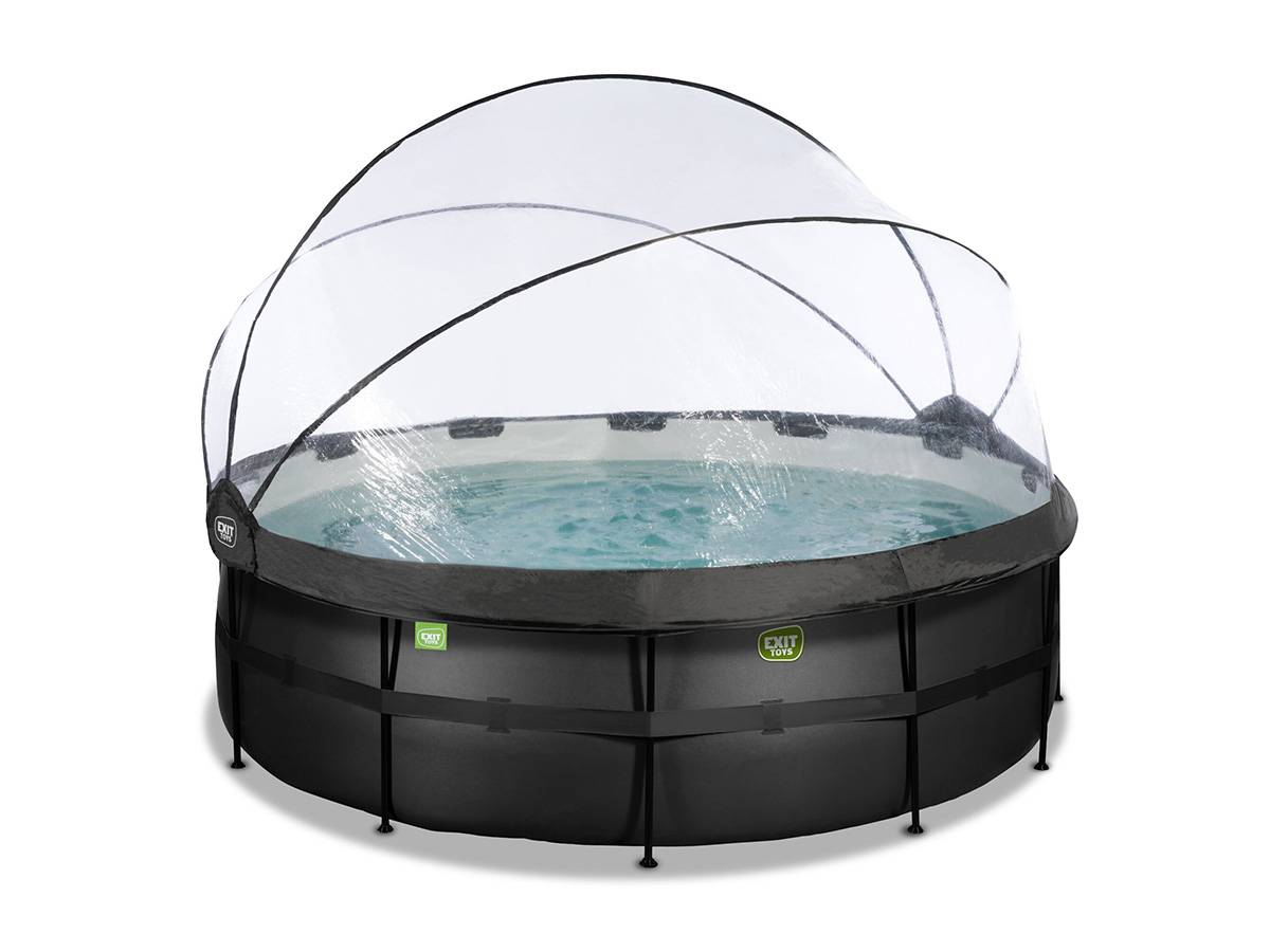 Exit Toys - Piscine tubulaire Black Leather ronde 4,27 x 1,22 m avec dôme - Exit Toys - Image 4