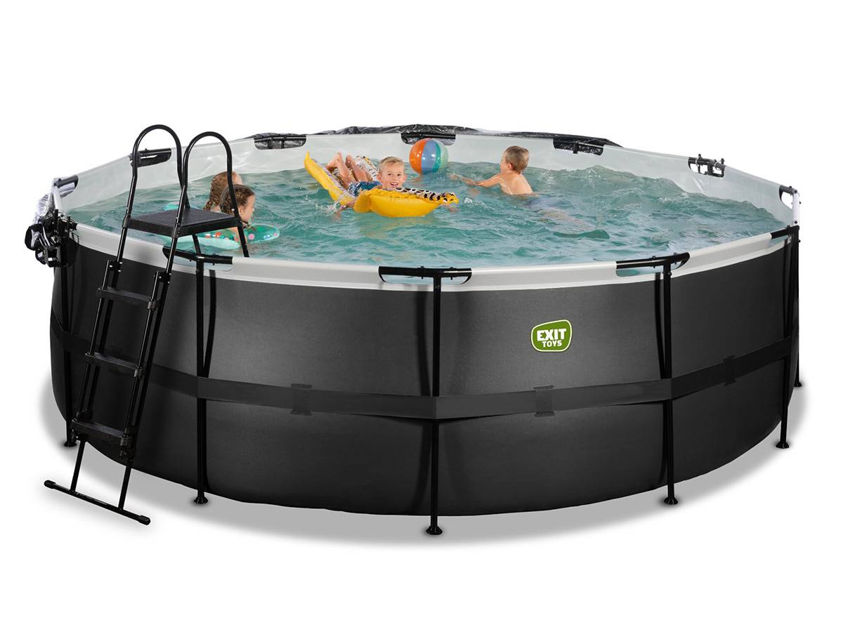 Exit Toys - Piscine tubulaire Black Leather ronde 4,27 x 1,22 m avec dôme - Exit Toys - Image 9
