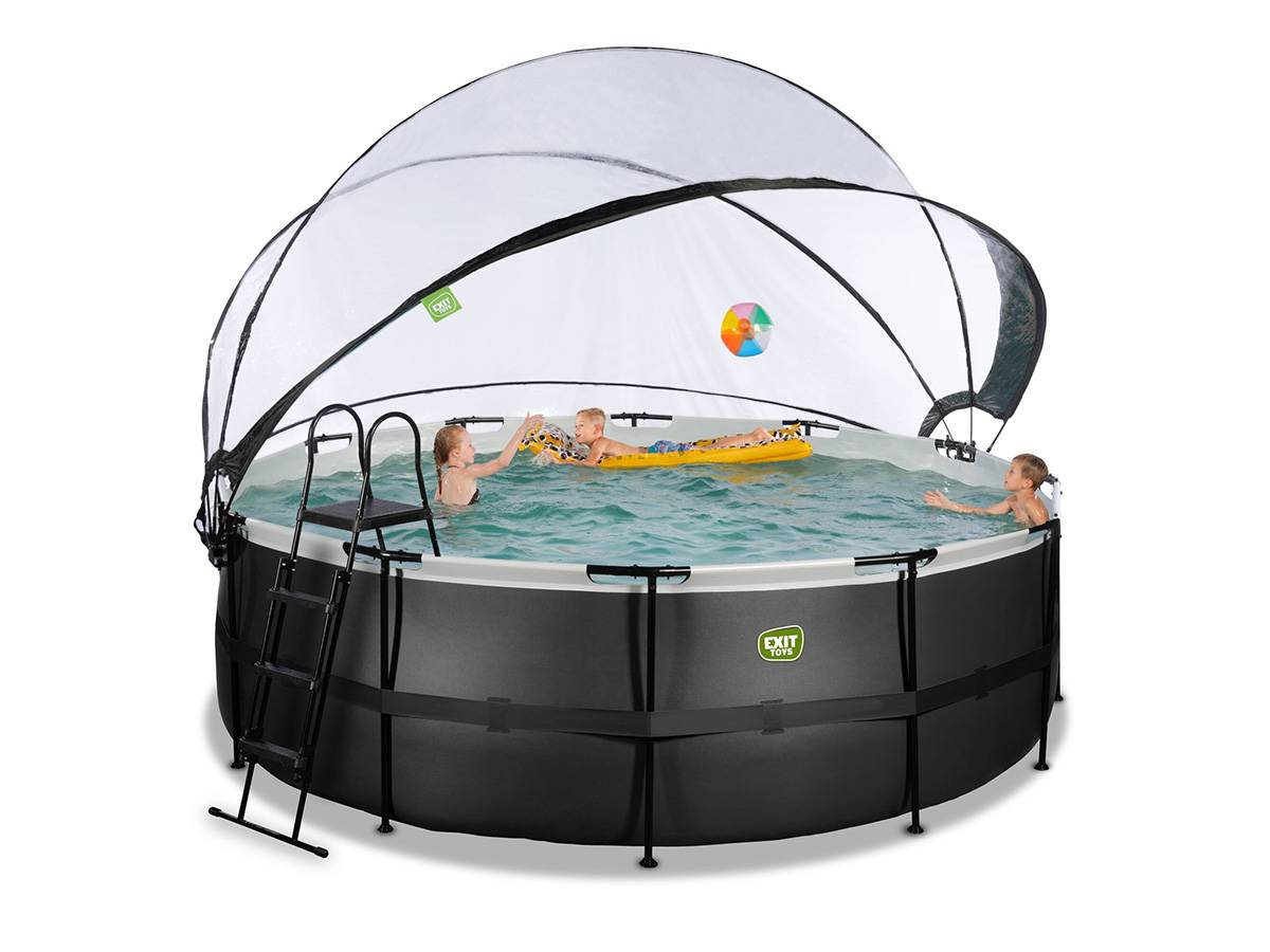 Exit Toys - Piscine tubulaire Black Leather ronde 4,27 x 1,22 m avec dôme - Exit Toys - Image 10
