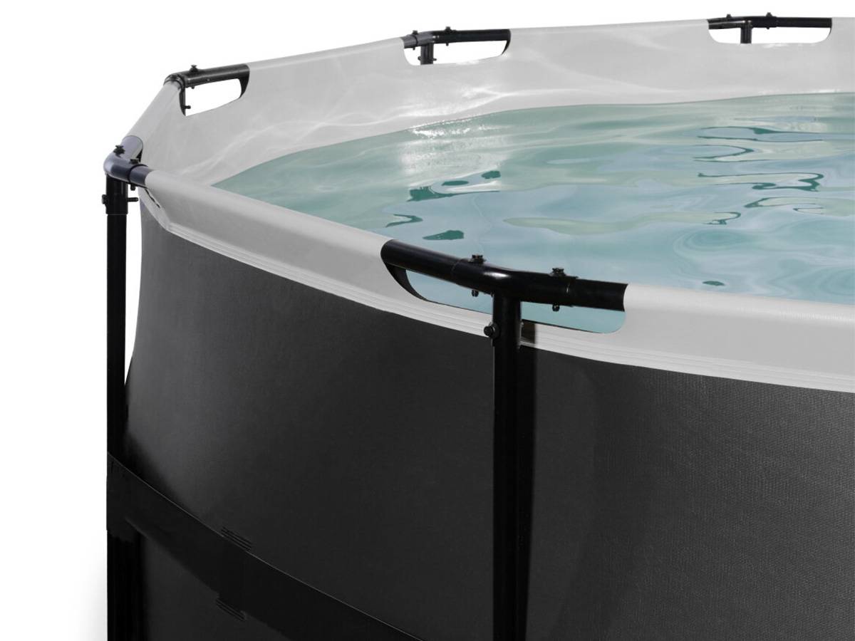 Exit Toys - Piscine tubulaire Black Leather ronde 4,27 x 1,22 m avec dôme - Exit Toys - Image 3