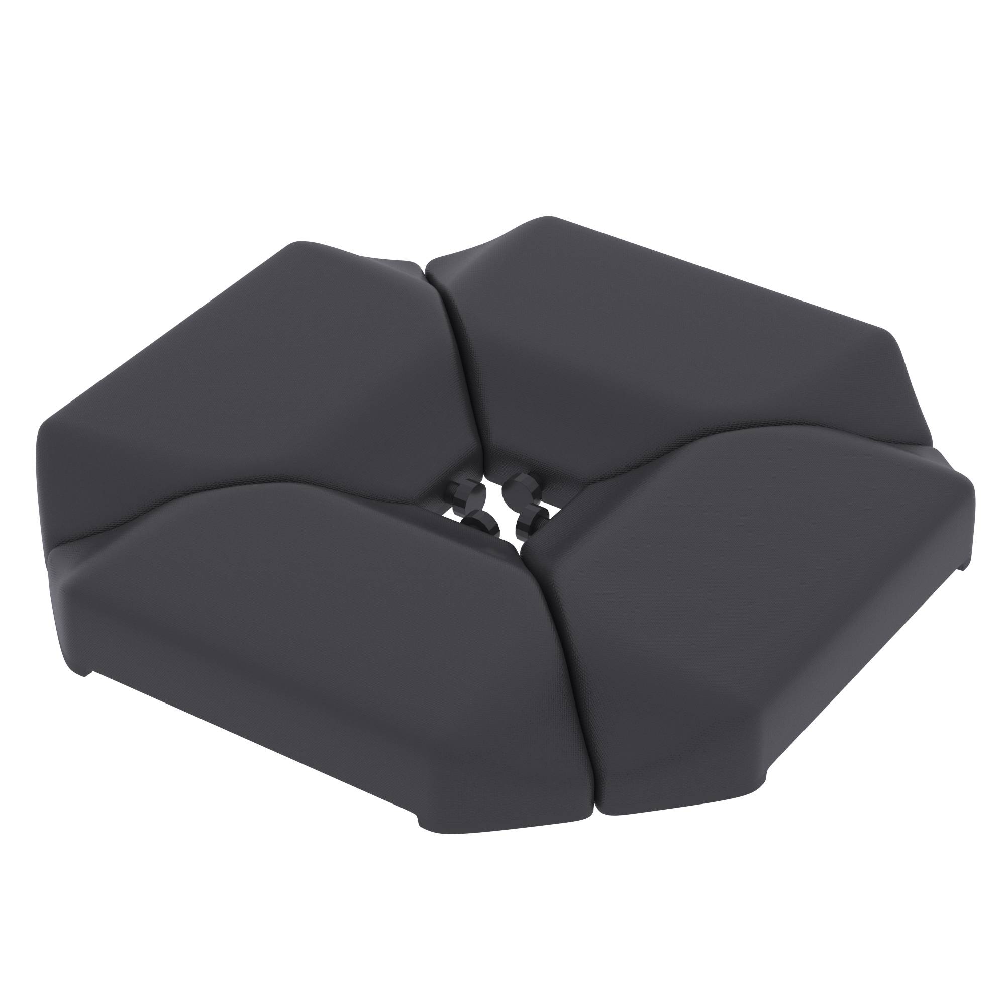 Base parasol 4 pieces pour cantilever, support HDPE remplissable eau 77 kg ou sable 100 kg - Image 1