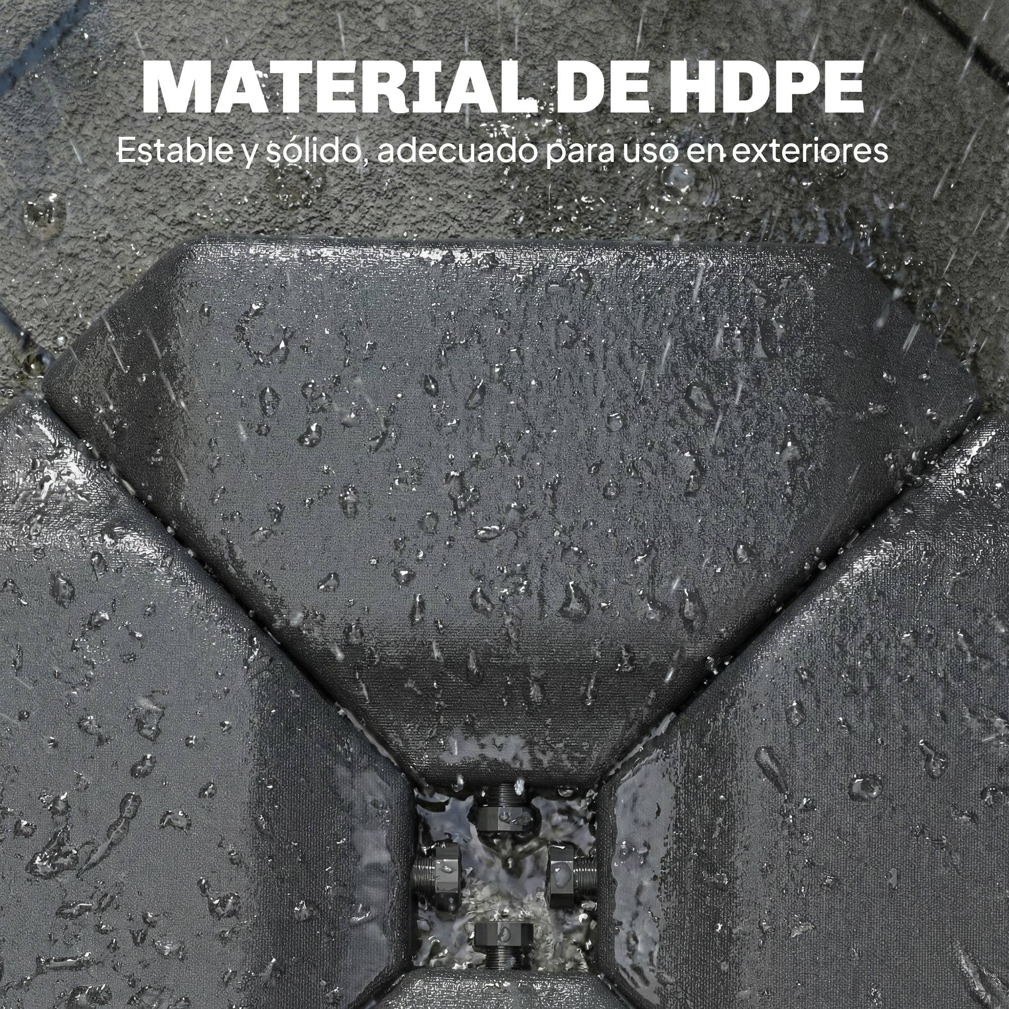 Base parasol 4 pieces pour cantilever, support HDPE remplissable eau 77 kg ou sable 100 kg - Image 8