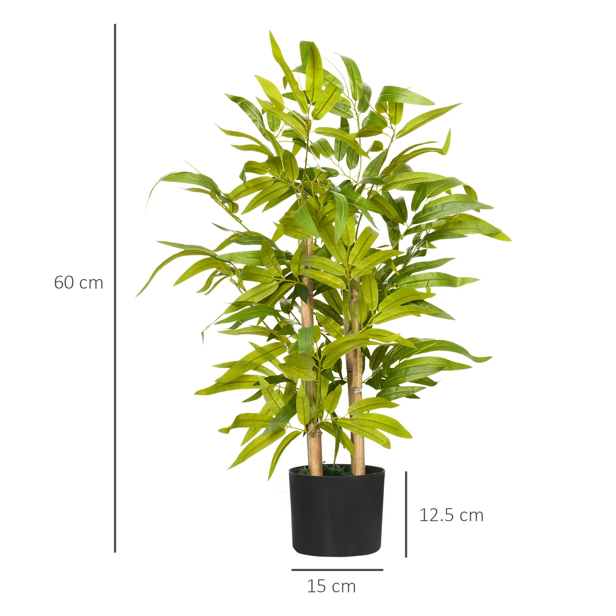 ComfortXL - Bambou artificiel polyester PP 60 cm vert pour table et meuble avec pot stable sans entretien - ComfortXL Outdoor Living - Image 5