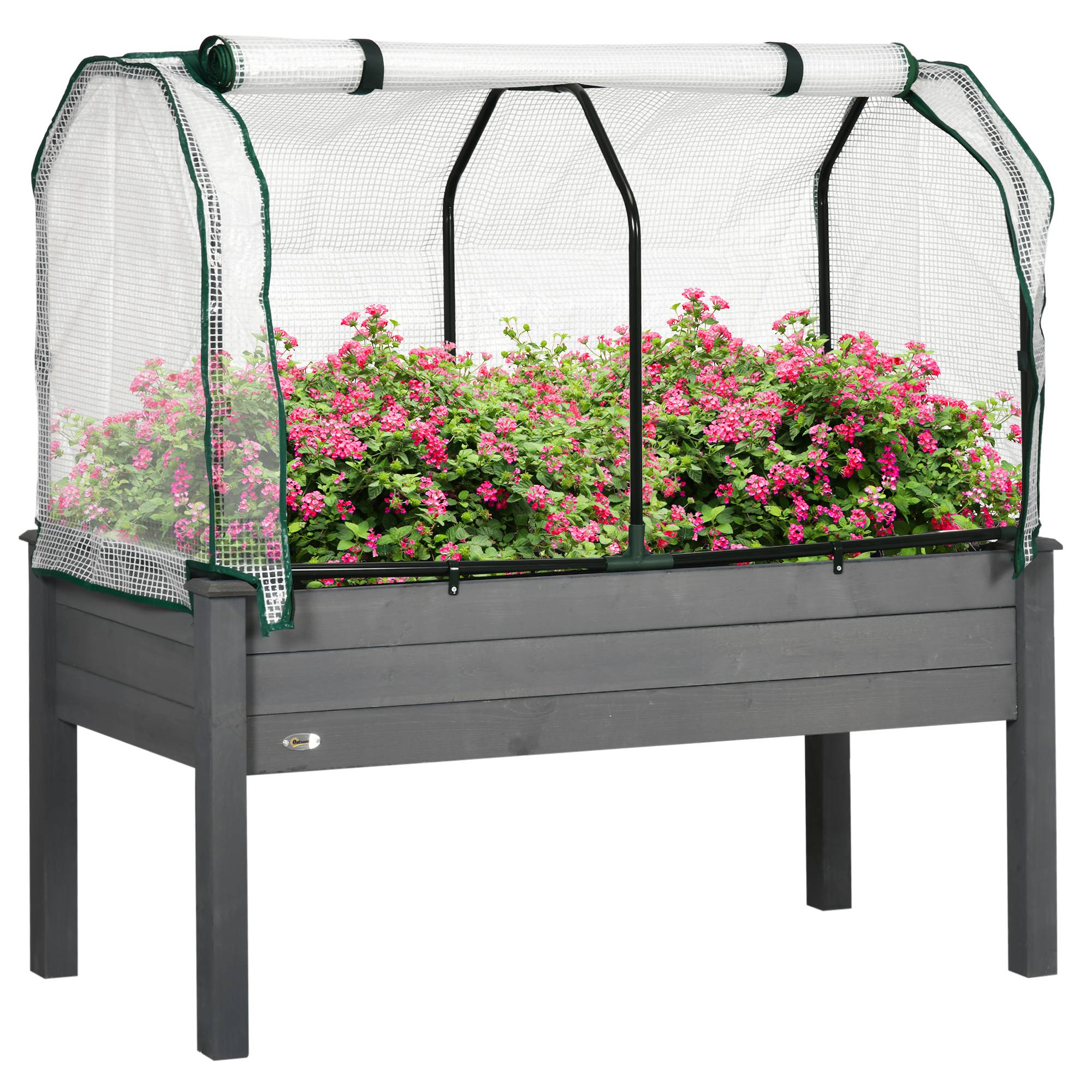 Potager sur pieds bois et acier naturel 121 x 55 x 117 cm - PANGIVO - Image 1