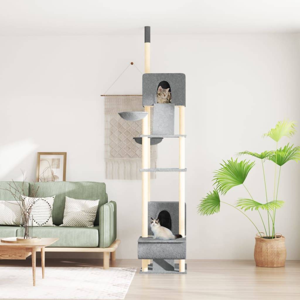 Vidaxl - Arbre à chat du sol au plafond Gris clair 277-303 cm vidaXL 171613 - Image 1