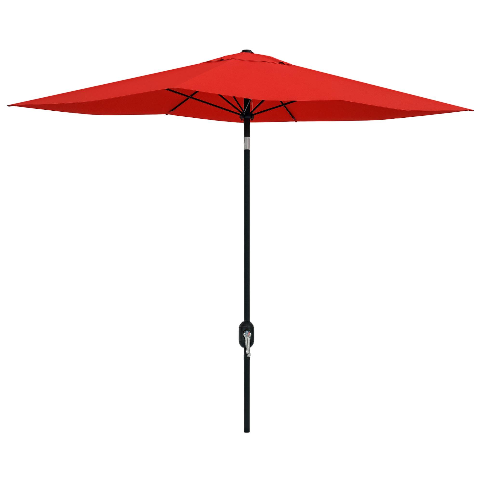 Outsunny - Parasol rectangulaire inclinable 2x3m avec manivelle toile polyester imperméabilisée haute densité 180g/m² rouge - OUTSUNNY - Image 1