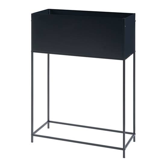 Support de plantes avec bac intégré métal 100 x 70 x 30 cm noir - Image 1