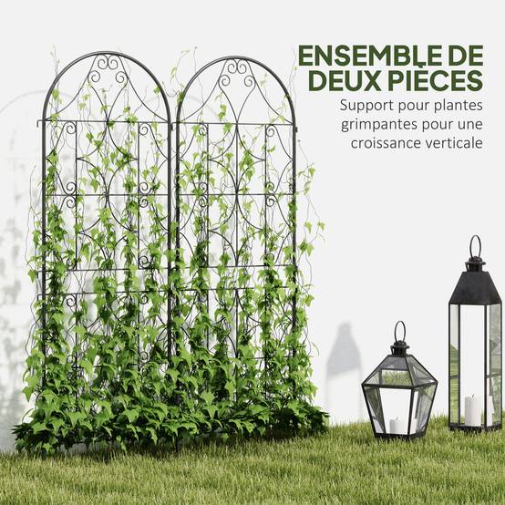ComfortXL - Treillis plantes grimpantes métal noir 50 x 150 cm jardin support décoratif - ComfortXL Outdoor Living - Image 5