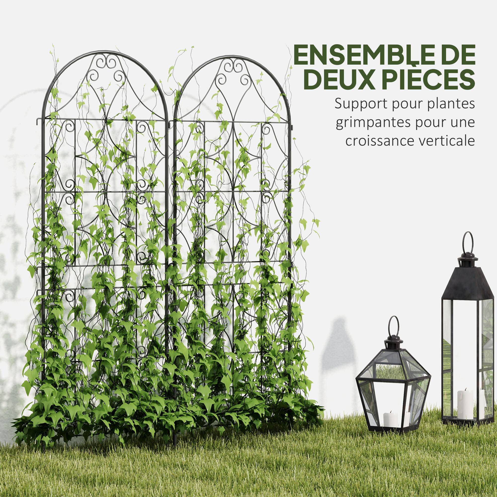ComfortXL - Treillis plantes grimpantes métal noir 50 x 150 cm jardin support décoratif - ComfortXL Outdoor Living - Image 5