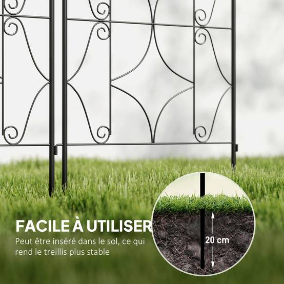 ComfortXL - Treillis plantes grimpantes métal noir 50 x 150 cm jardin support décoratif - ComfortXL Outdoor Living - Image 6