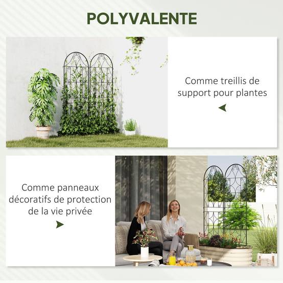 ComfortXL - Treillis plantes grimpantes métal noir 50 x 150 cm jardin support décoratif - ComfortXL Outdoor Living - Image 7
