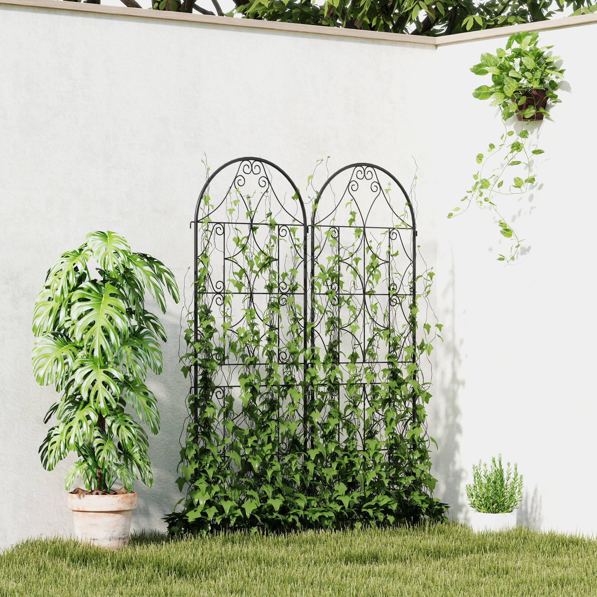 ComfortXL - Treillis plantes grimpantes métal noir 50 x 150 cm jardin support décoratif - ComfortXL Outdoor Living - Image 3