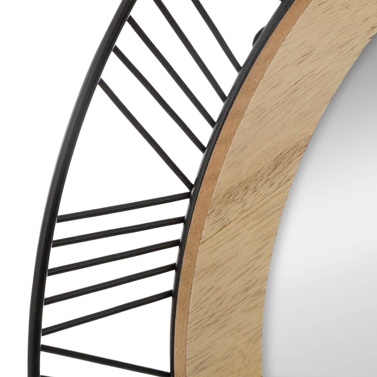 Miroir Rond en Métal & Bois "Joe" 45cm Noir - Image 2