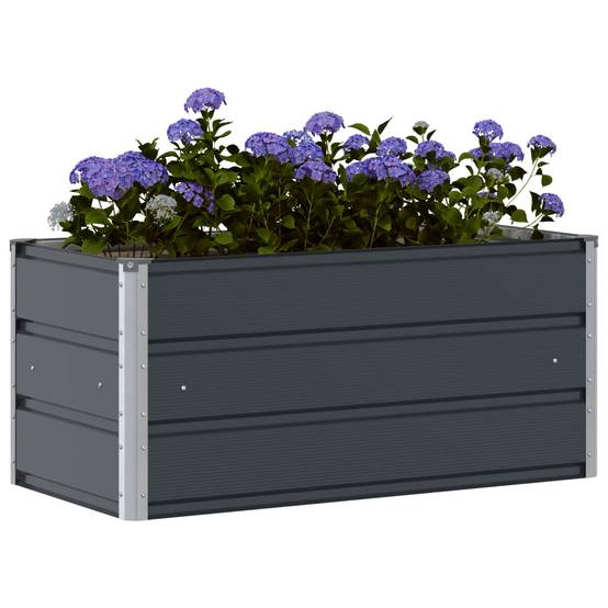 Jardinière acier galvanisé anthracite 100 x 50 x 45 cm - PANGIVO - Image 3
