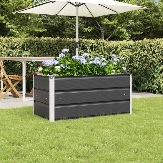 Jardinière acier galvanisé anthracite 100 x 50 x 45 cm - PANGIVO - Image 1