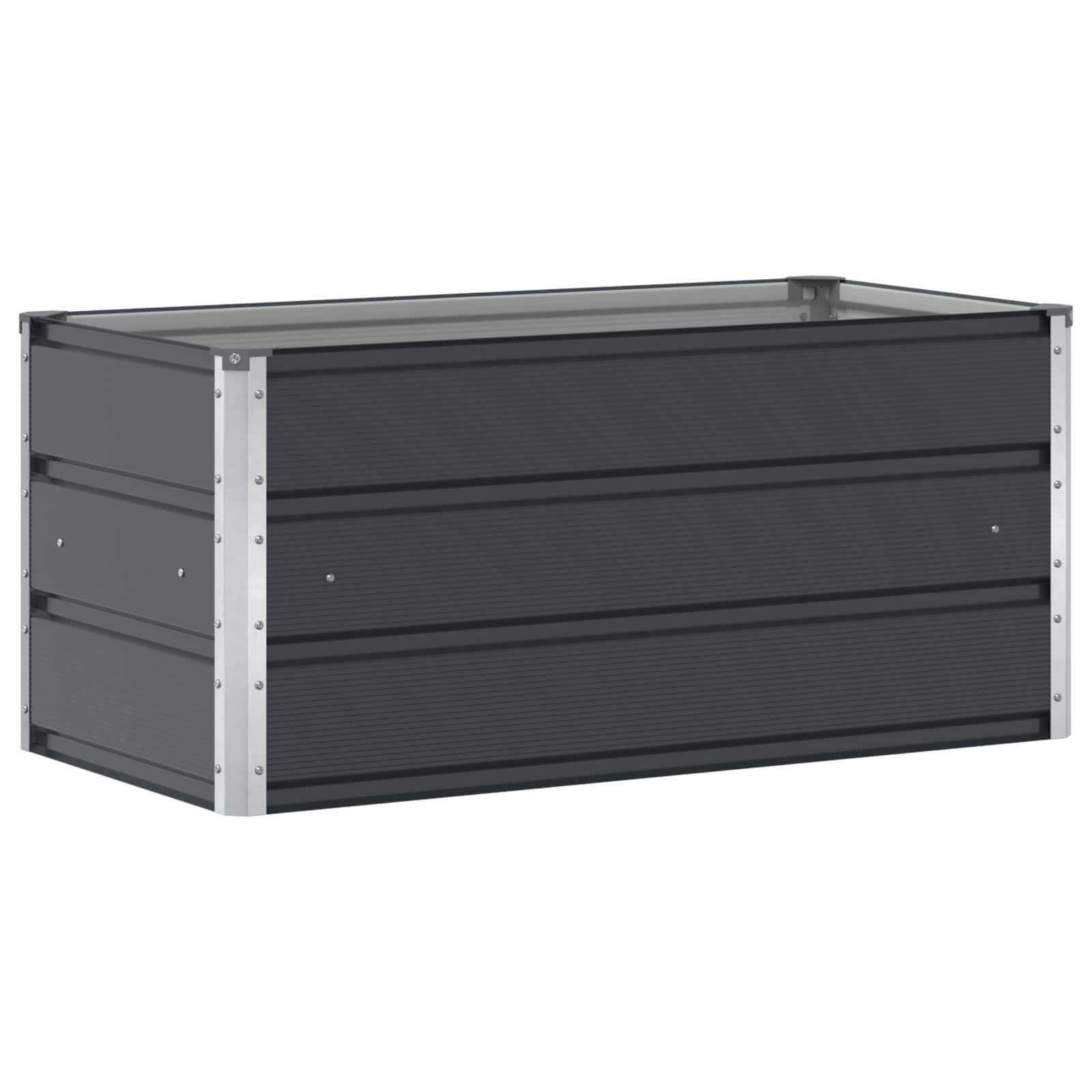 Jardinière acier galvanisé anthracite 100 x 50 x 45 cm - PANGIVO - Image 2