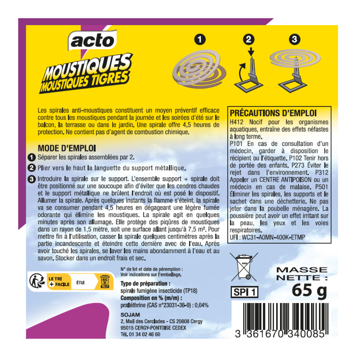 Multitanks - Lot 2x Spirales Anti-Moustiques Tigre ACTO : 90H de Protection - Image 3