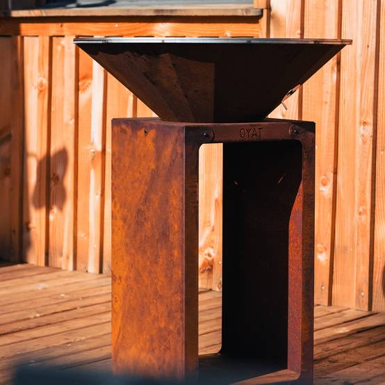 Brasero B.B.O 58 Cognac - Ø54 cm Acier corten - OYAT - Image 2