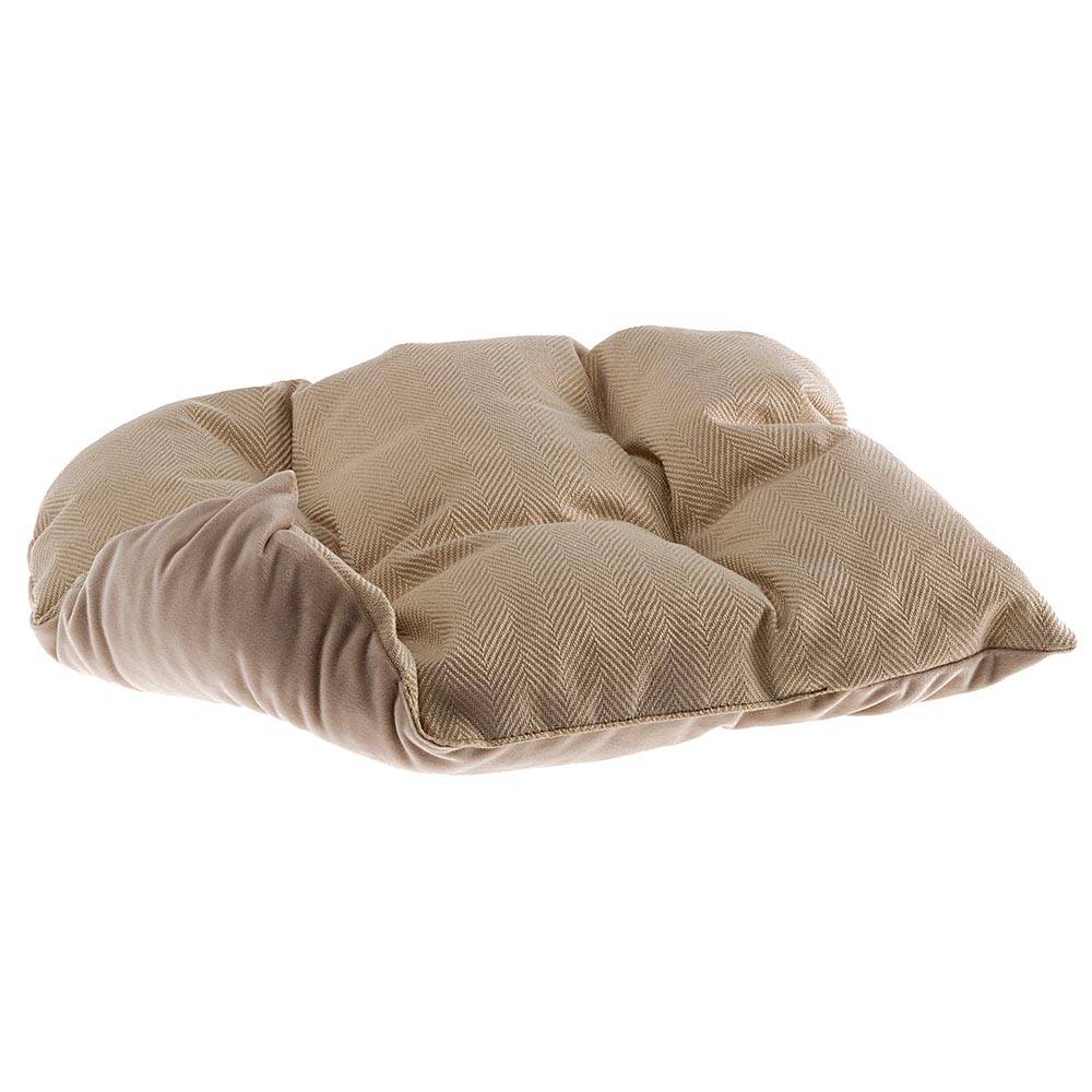 Ferplast - Couchage Rembourré Lit pour Chiens HARRIS 80, Lavable, avec Coussin, Tweed et Velours, Beige - Image 4