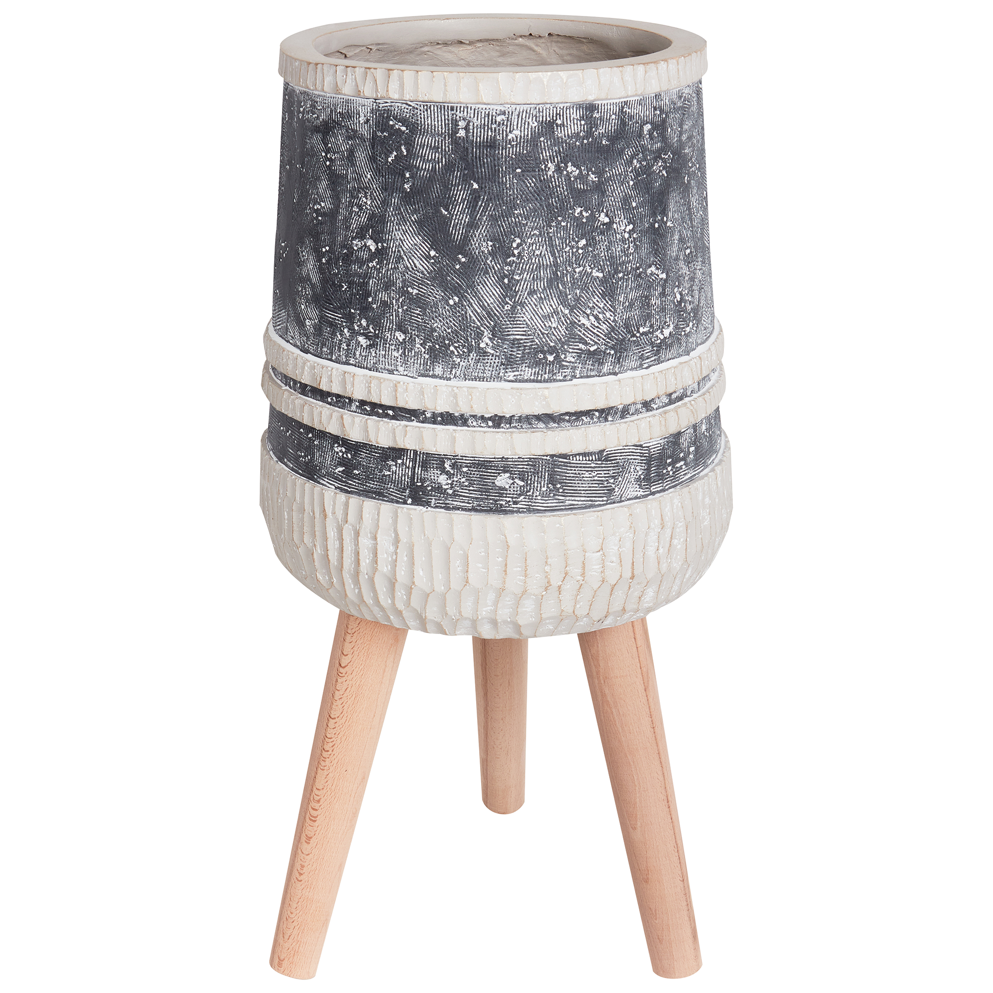 Cache-pot d'extérieur Fibre d'argile Gris ARISAEMA - Beliani - Image 1