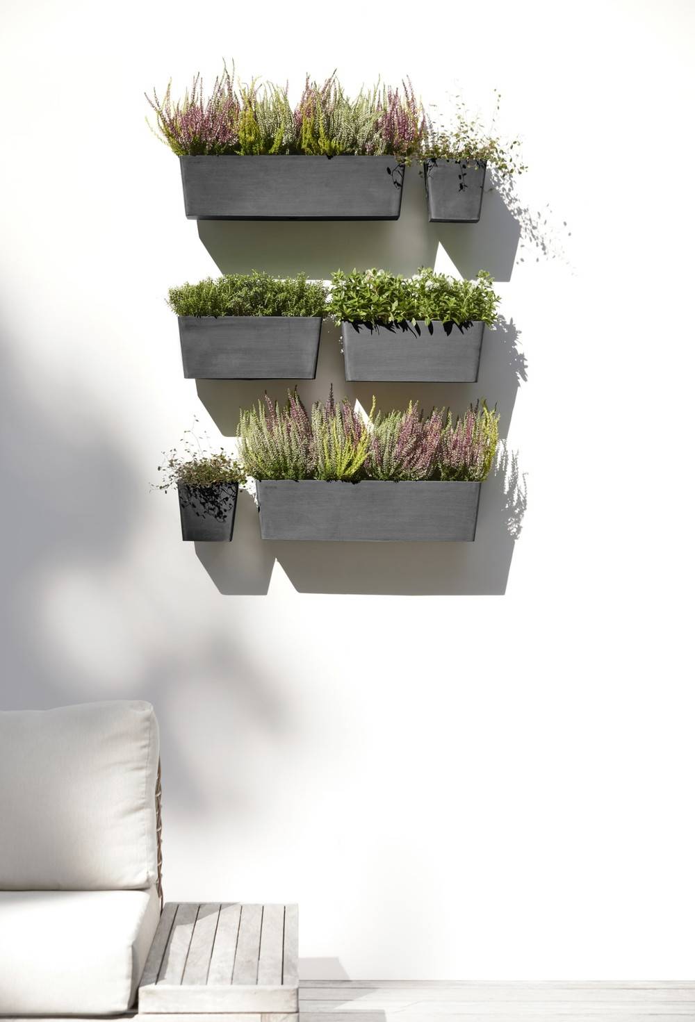 Ecopots - Pot suspension mural Manhattan Wall L Gris Foncé - 55 x 17,2 x H. 15 cm - 9,2 L ECOPOTS - Image 5