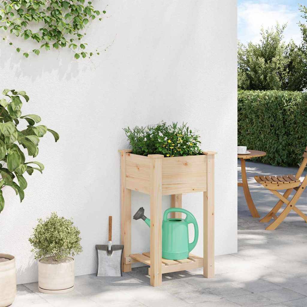 Cache-pot, Pot De Fleurs avec étagère Beige 45 x 45 x 76.5 cm g371 - Image 4