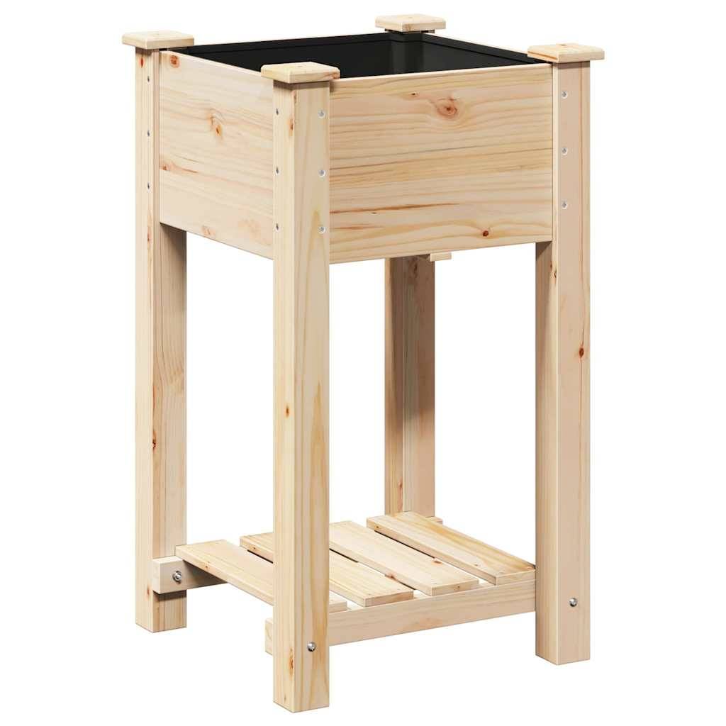 Cache-pot, Pot De Fleurs avec étagère Beige 45 x 45 x 76.5 cm g371 - Image 1