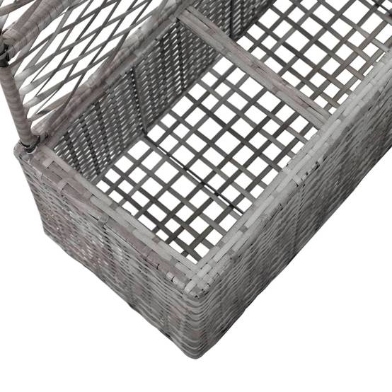 Vidaxl - Lit surélevé en treillis 3 pots 83x30x130cm Résine tressée Gris vidaXL 46935 - Image 5
