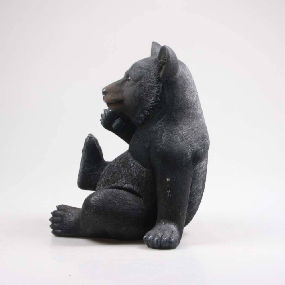 Farmwood Animals - Ours noir en résine 40 cm Assis - Image 2