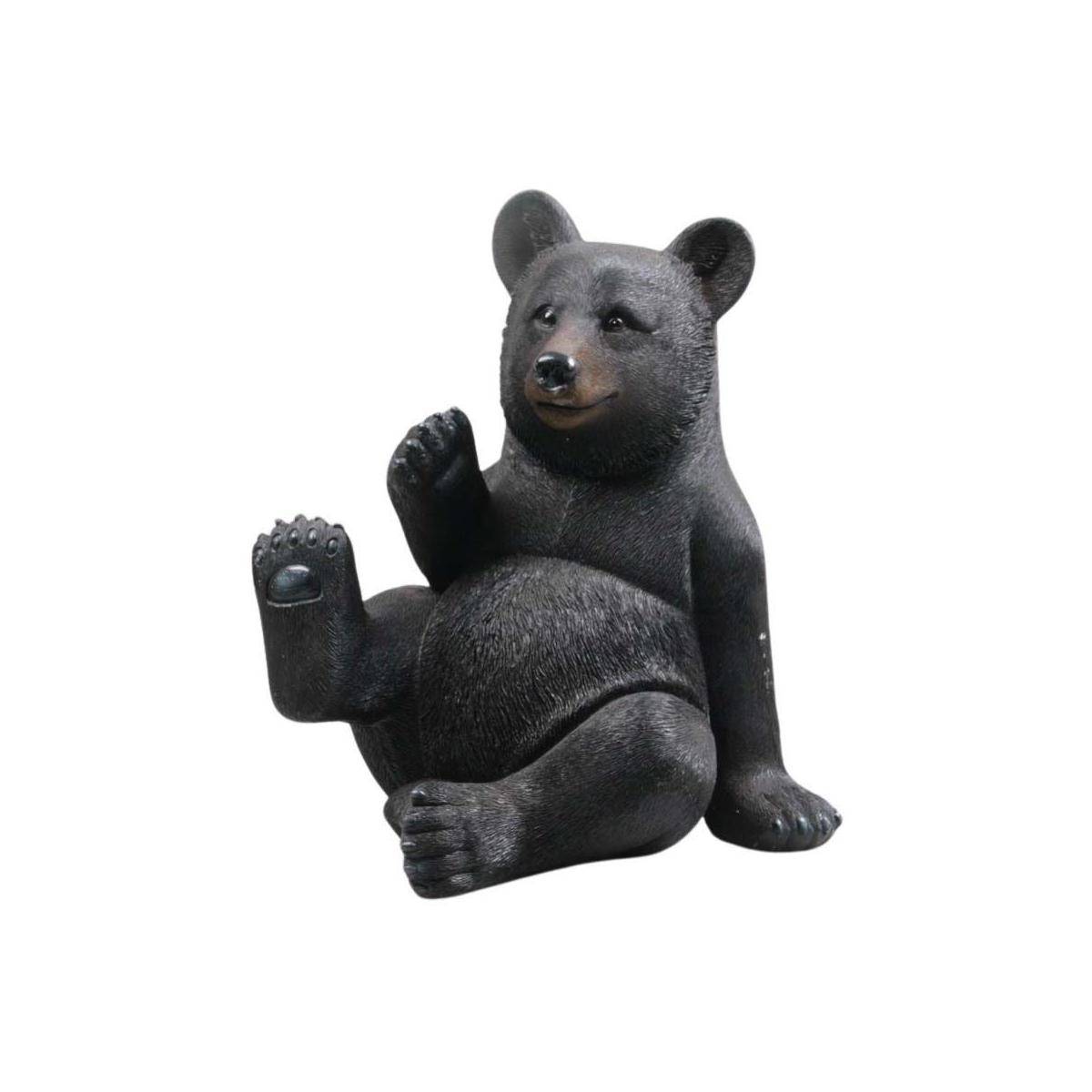 Farmwood Animals - Ours noir en résine 40 cm Assis - Image 1