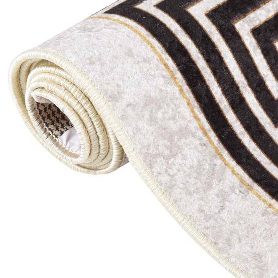 Tapis Cosy en Velours Lavable en Machine Antidérapant pour Chambre et Salon Beige Clair 120x180 cm – ComfortXL Outdoor Living - Image 4