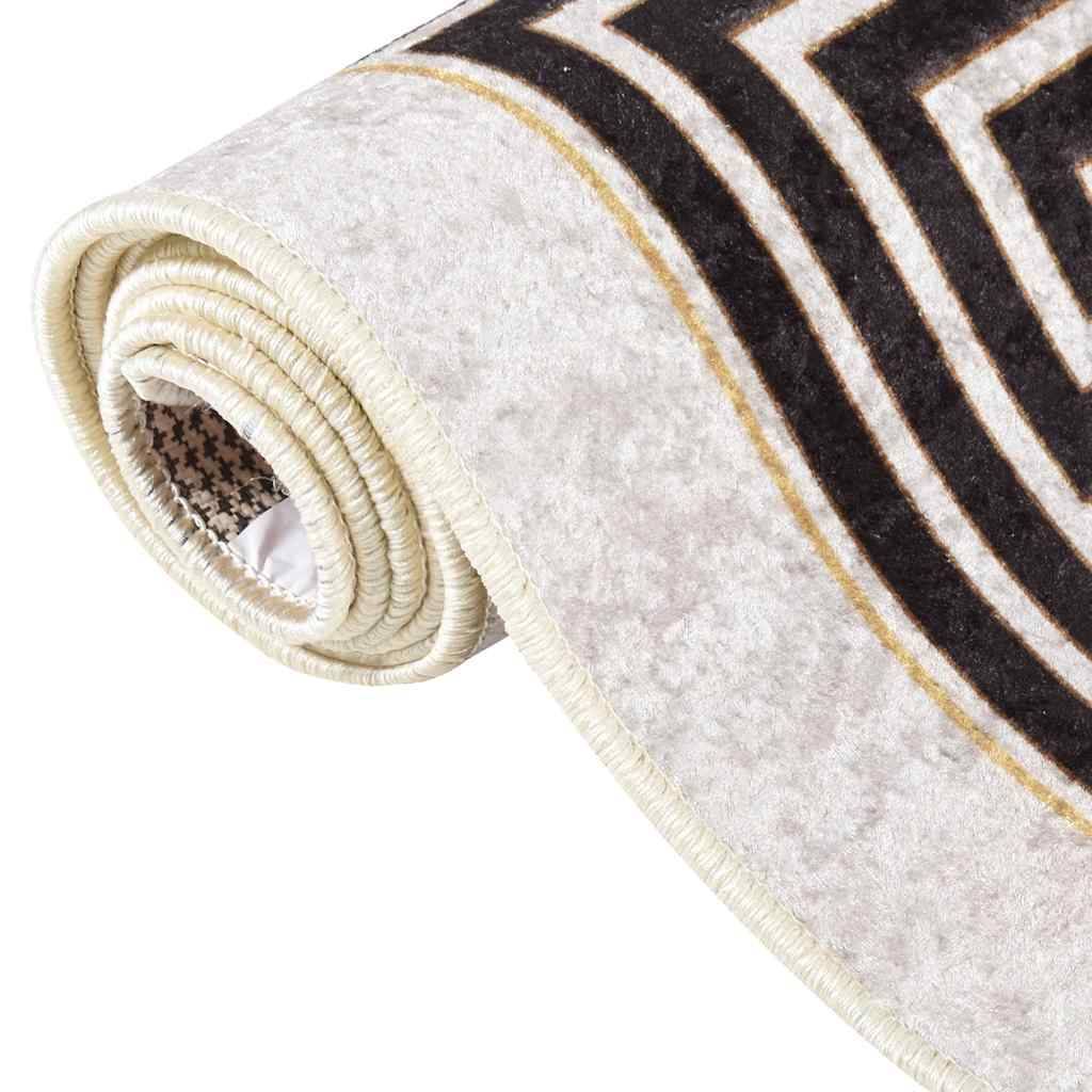 Tapis Cosy en Velours Lavable en Machine Antidérapant pour Chambre et Salon Beige Clair 120x180 cm – ComfortXL Outdoor Living - Image 4