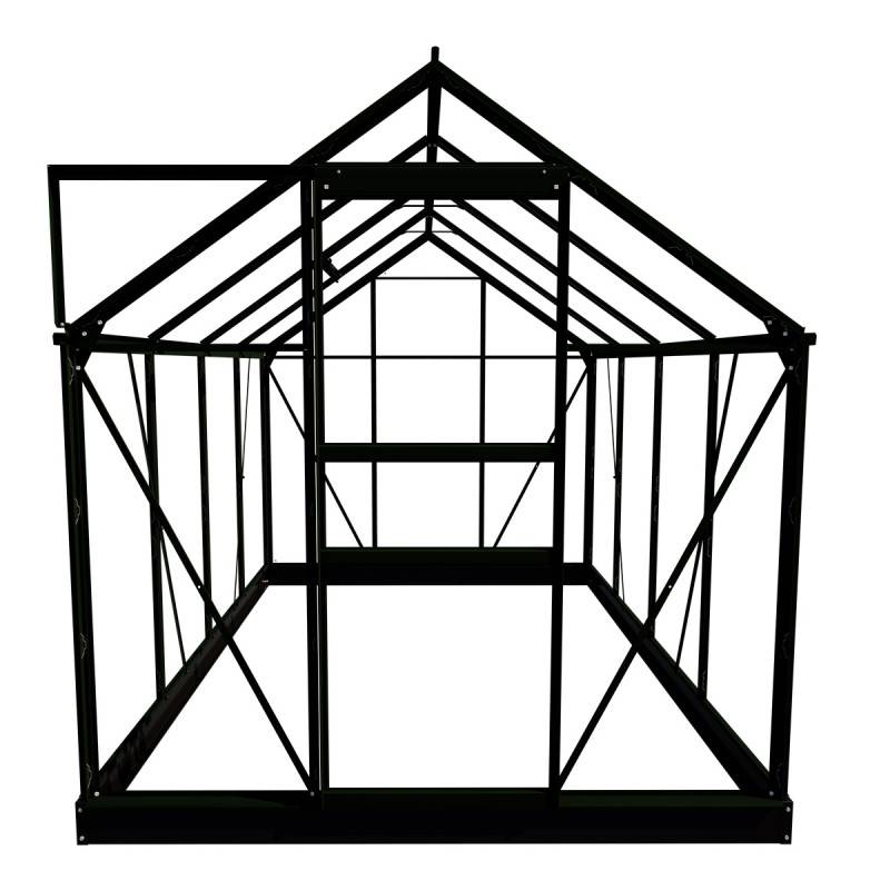 Halls - Serre en verre horticole 5,0 m² - Popular 86, noir - Halls - Image 4
