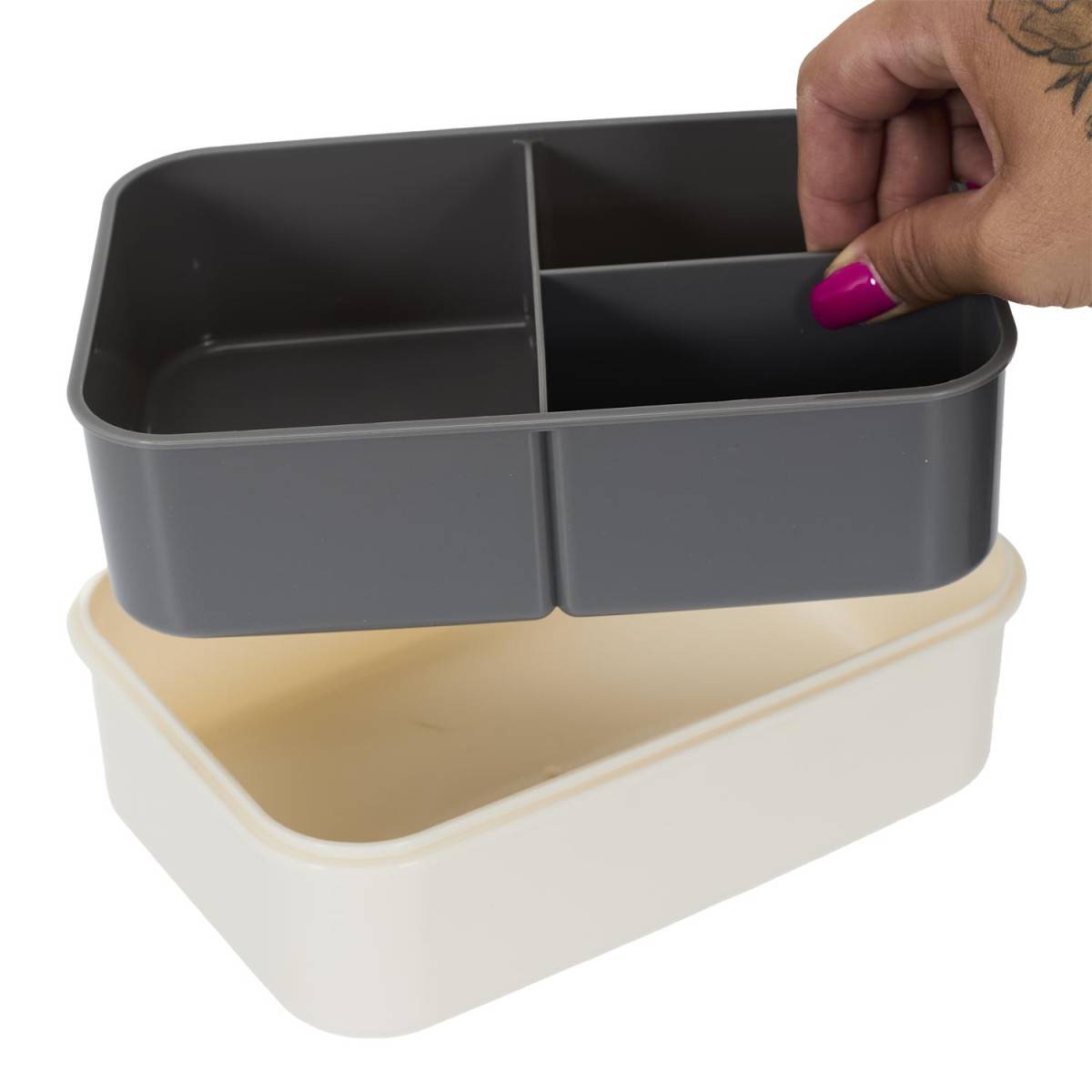 Cook Concept - Lunch Box Avec Couverts "Unicolore" 20cm Gris - Image 7
