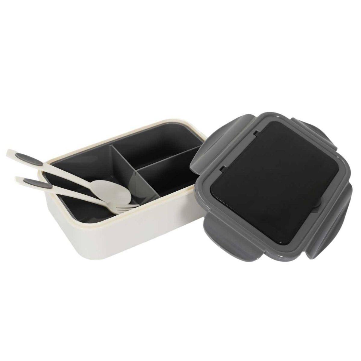 Cook Concept - Lunch Box Avec Couverts "Unicolore" 20cm Gris - Image 1