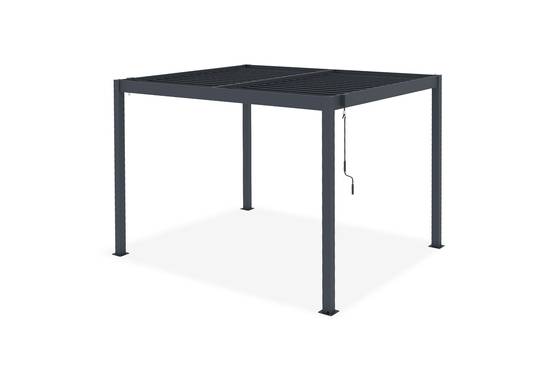 Cazeboo Pergola bioclimatique autoportée PIANA 3x2,5 m aluminium gris - lames orientables - Image 7