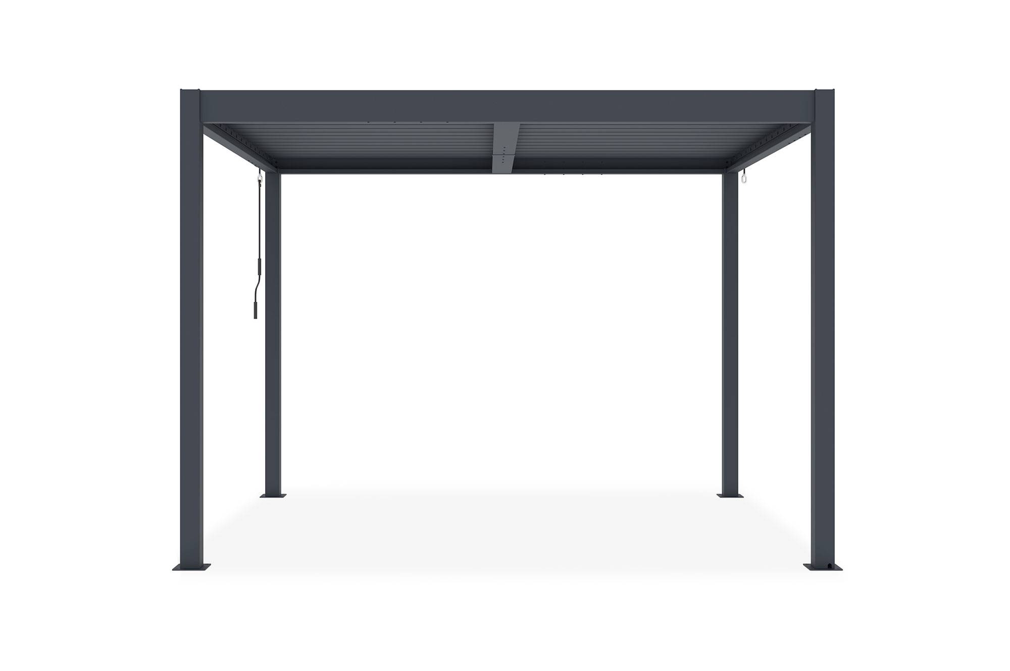 Cazeboo Pergola bioclimatique autoportée PIANA 3x2,5 m aluminium gris - lames orientables - Image 4