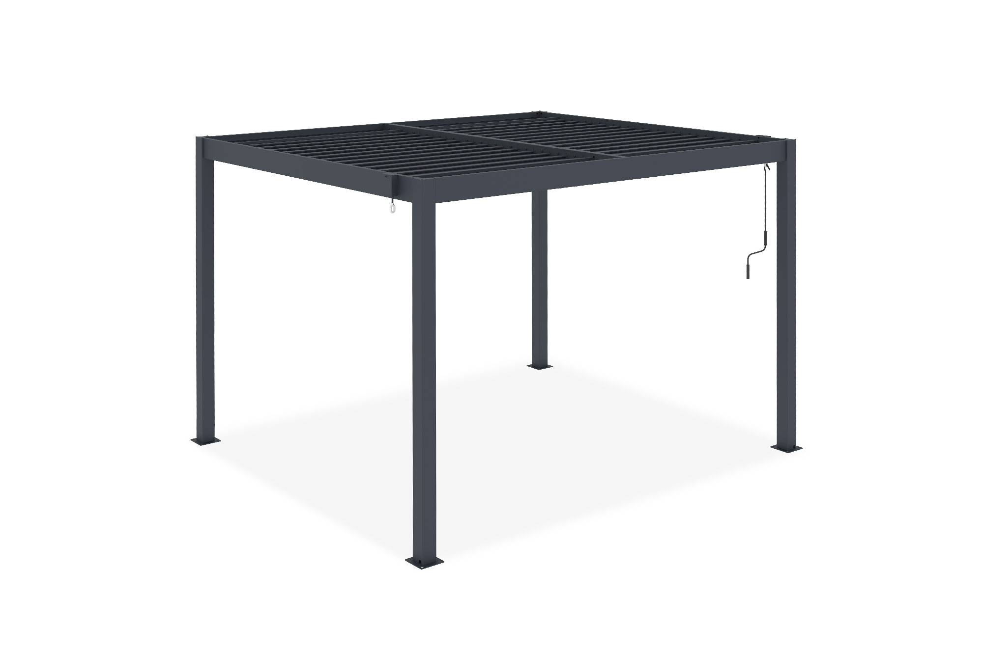 Cazeboo Pergola bioclimatique autoportée PIANA 3x2,5 m aluminium gris - lames orientables - Image 6