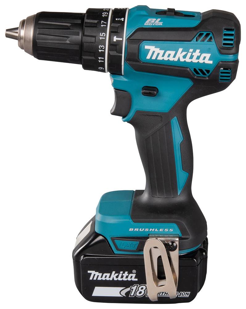 Perceuse visseuse à percussion 18 V Li-Ion 5 Ah Ø 13 mm MAKITA - 2 batteries, chargeur, coffret - DHP485RTJ - Image 2