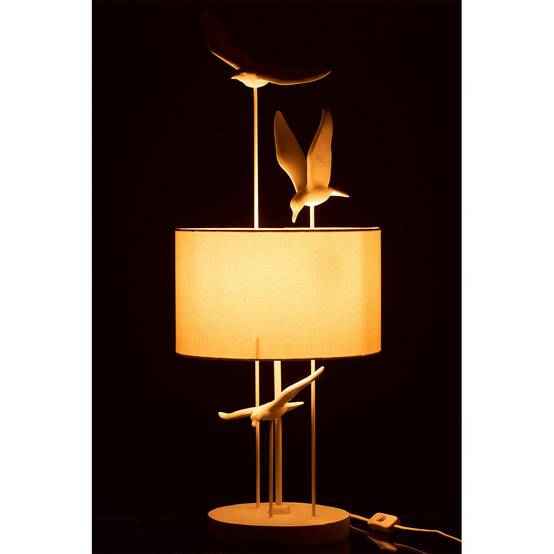 Lampe à Poser "Oiseaux" 79cm Blanc - Image 3