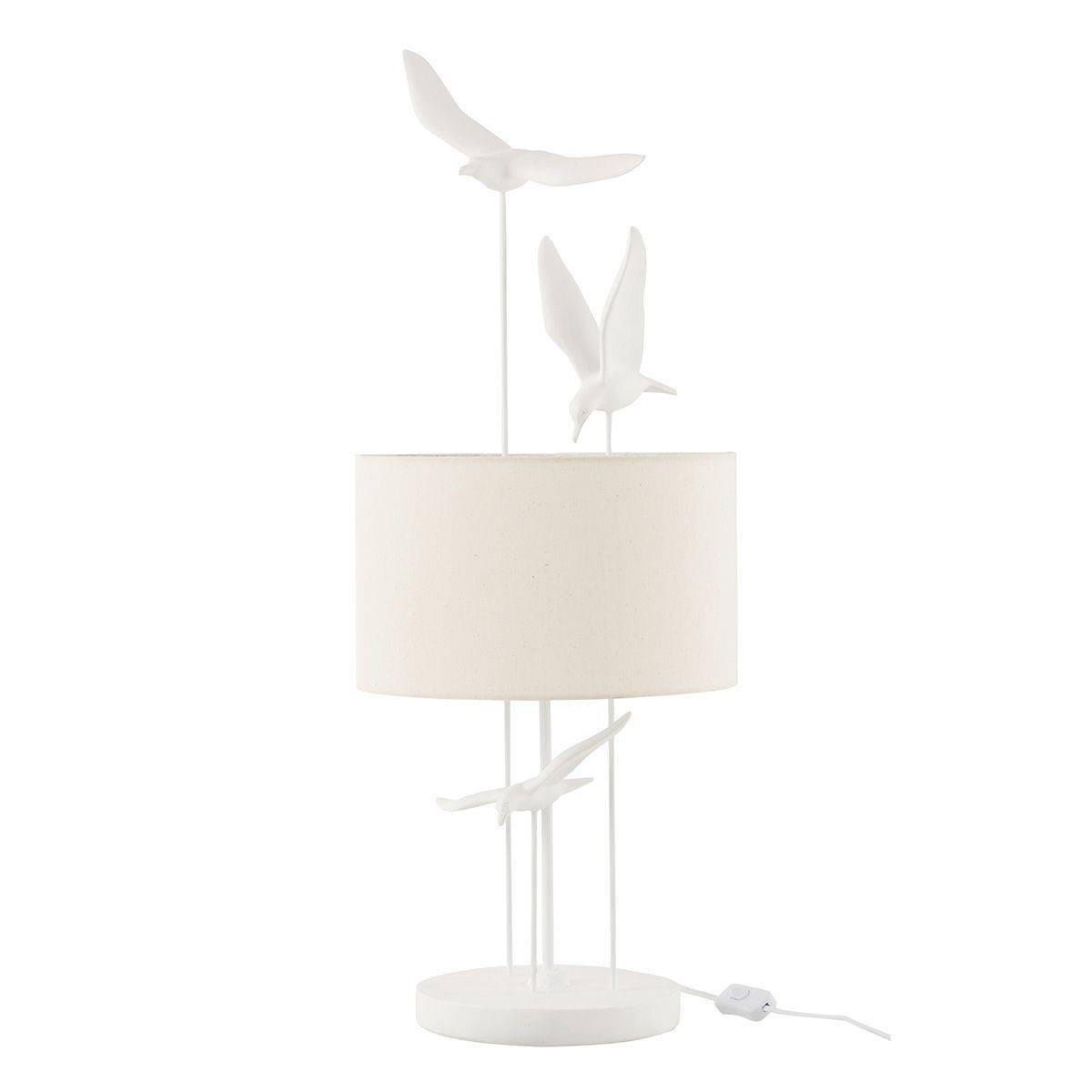 Lampe à Poser "Oiseaux" 79cm Blanc - Image 1