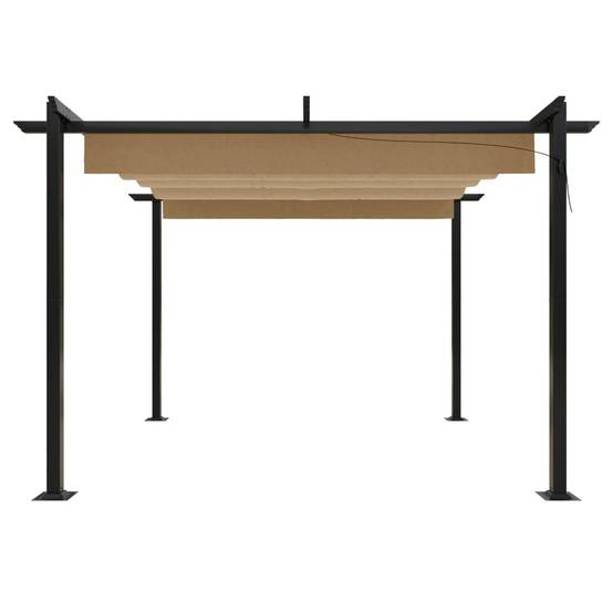 Pergola à Toit Rétractable Acier Abri de Terrasse Moderne pour Jardin Taupe 3x3 m – ComfortXL Outdoor Living - Image 4