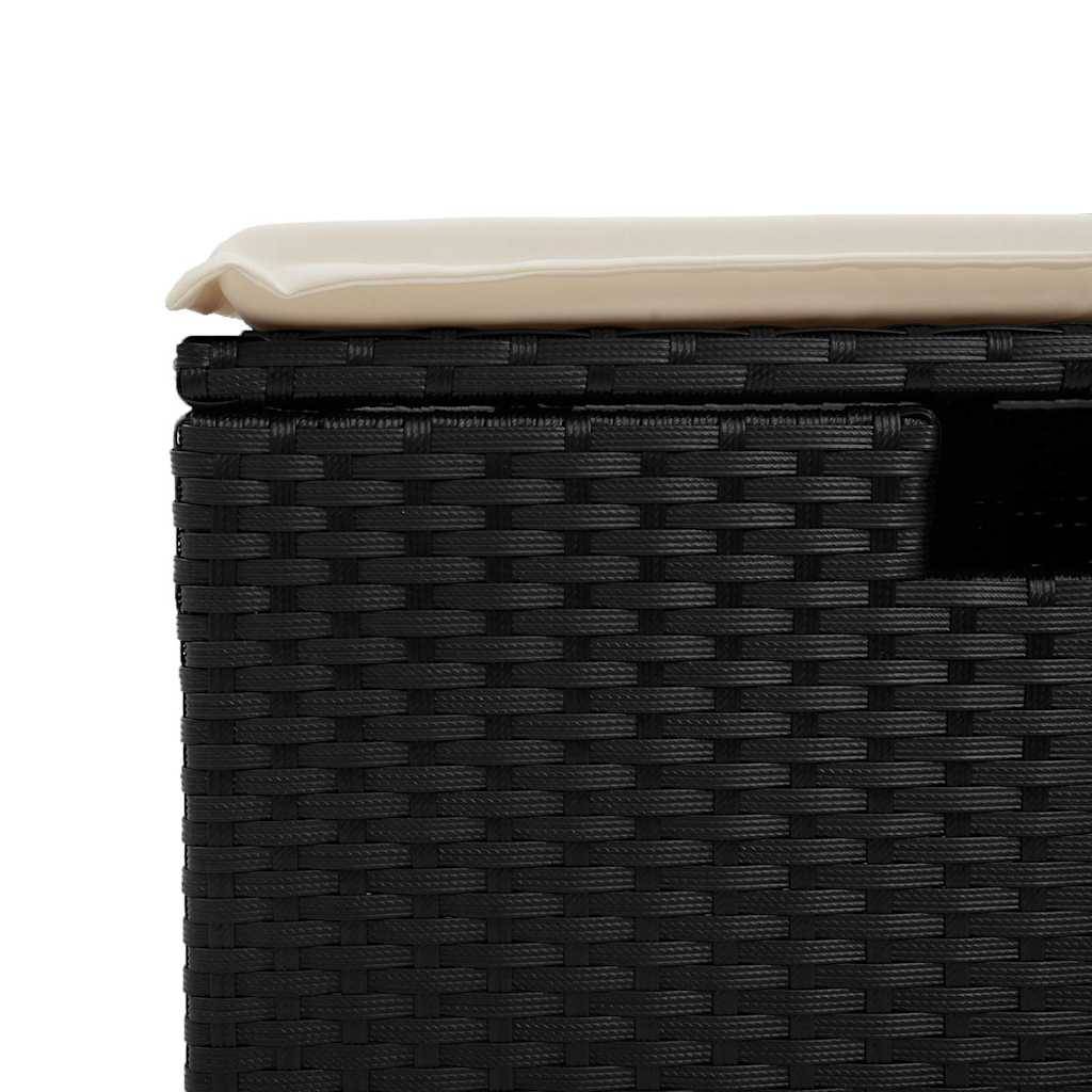 ComfortXL - Salon de Jardin Confort Poly Rotin et Bois avec Rangement Pouf et Table Basse Extérieur Noir 5 Places – ComfortXL Outdoor Living - Image 4