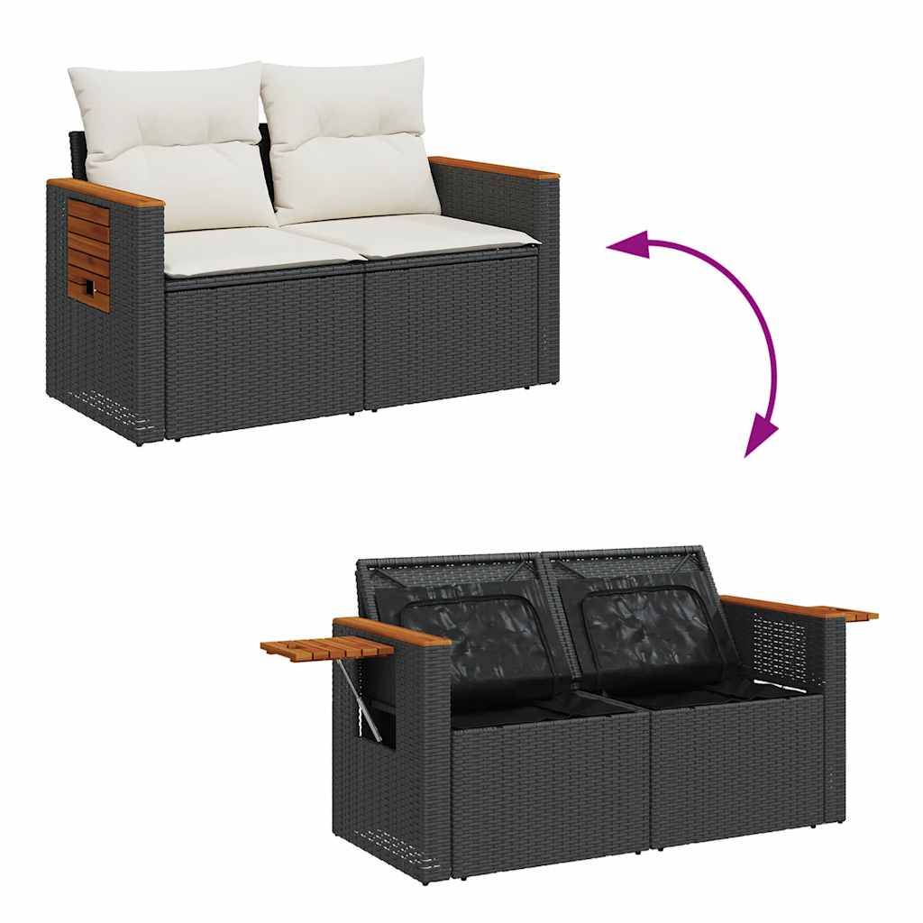ComfortXL - Salon de Jardin Confort Poly Rotin et Bois avec Rangement Pouf et Table Basse Extérieur Noir 5 Places – ComfortXL Outdoor Living - Image 7